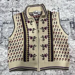 TM Sport Vintage Y2K Wool Womens Sweater Vest
